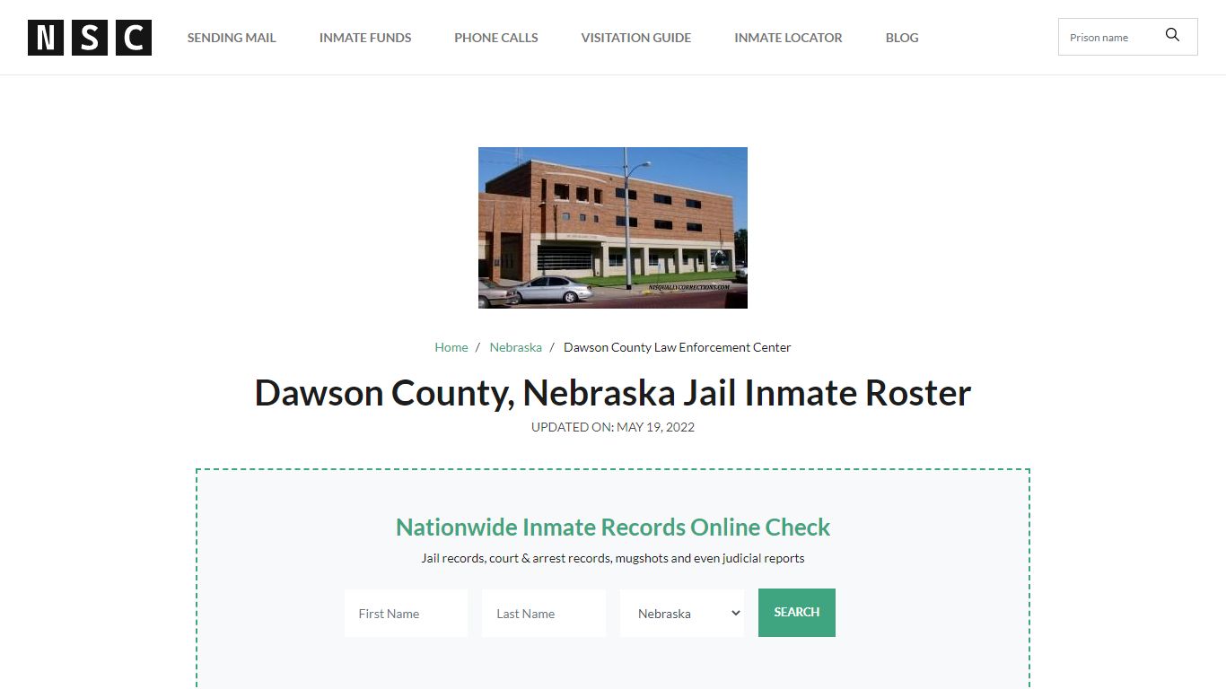 Dawson County, Nebraska Jail Inmate Roster