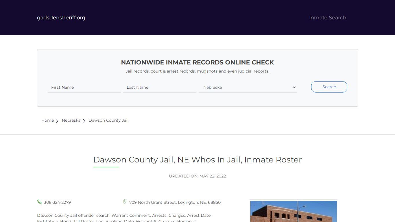 Dawson County Jail, NE Inmate Roster, Whos In Jail